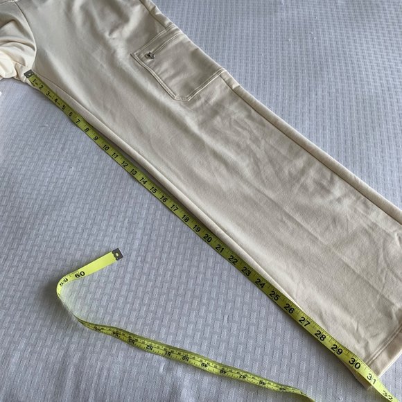 Lauren Ralph Lauren Fitness 2 Pants Women’s Large Cream Pockets Pull On Leisure - Picture 12 of 12